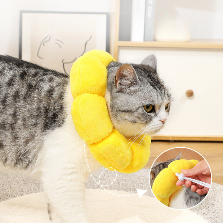 Sunflower Anti-licking Plush Collar