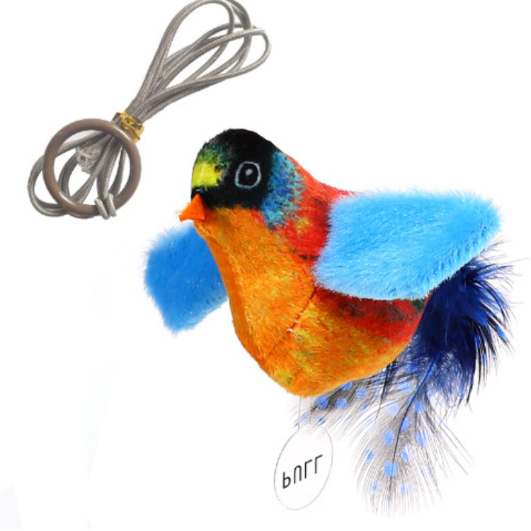 Realistic Bird Sound Interactive Cat Toys With Feather