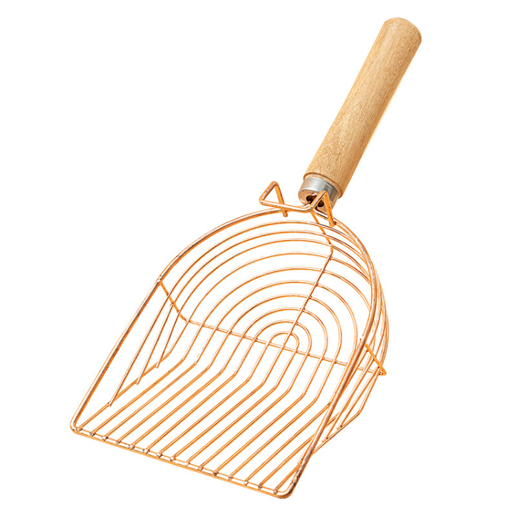 Wooden Hang Metal Stainless Steel Cat Litter Scoop