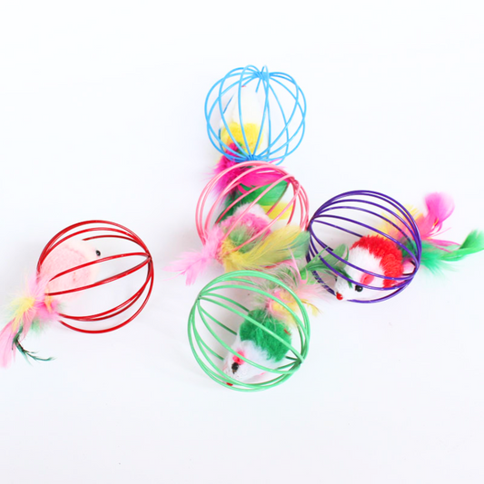 Cats Mouse Feather Ball Toys