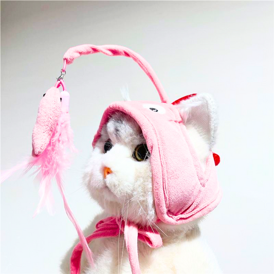 Cat Hat Mouse Feather Teaser Toys