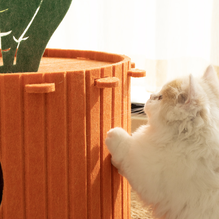 Felt Carrot Cat Cave Bed