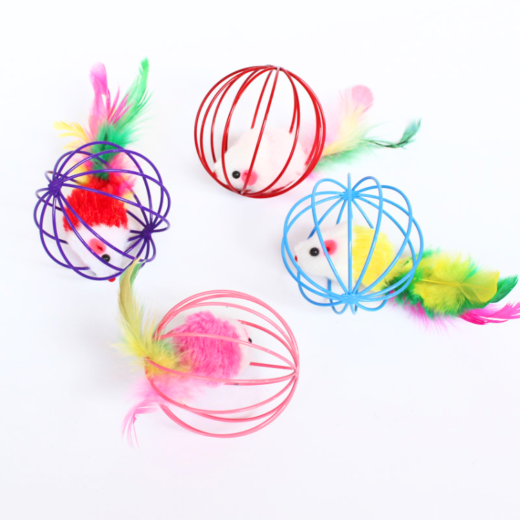 Cats Mouse Feather Ball Toys