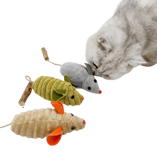 Plush Mouse Catnip Stick Toys