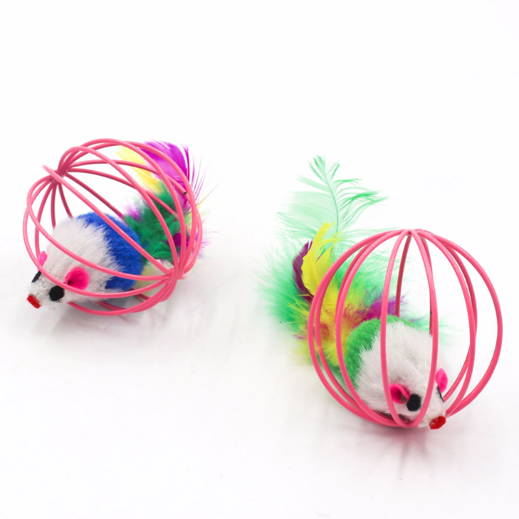 Cats Mouse Feather Ball Toys