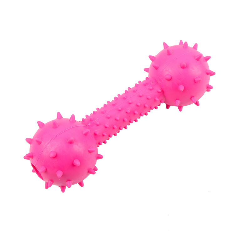 Pet Rubber Dumbbell Chew Toy with Bell