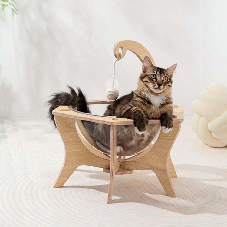 Natural Sisal Ball Transparent Cat Bed