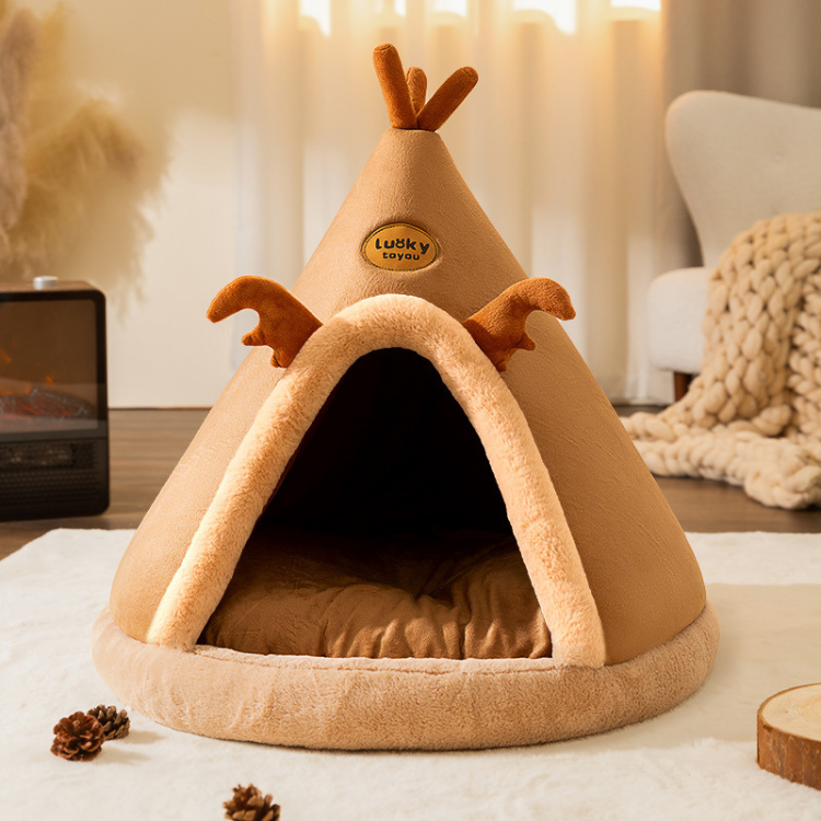 Cozy Warm Tent Cat Bed Winter Dog House