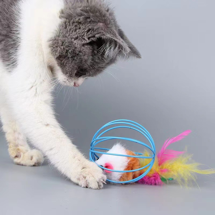 Cats Mouse Feather Ball Toys