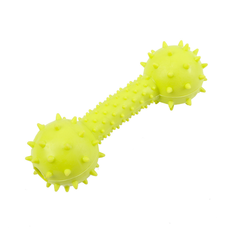 Pet Rubber Dumbbell Chew Toy with Bell