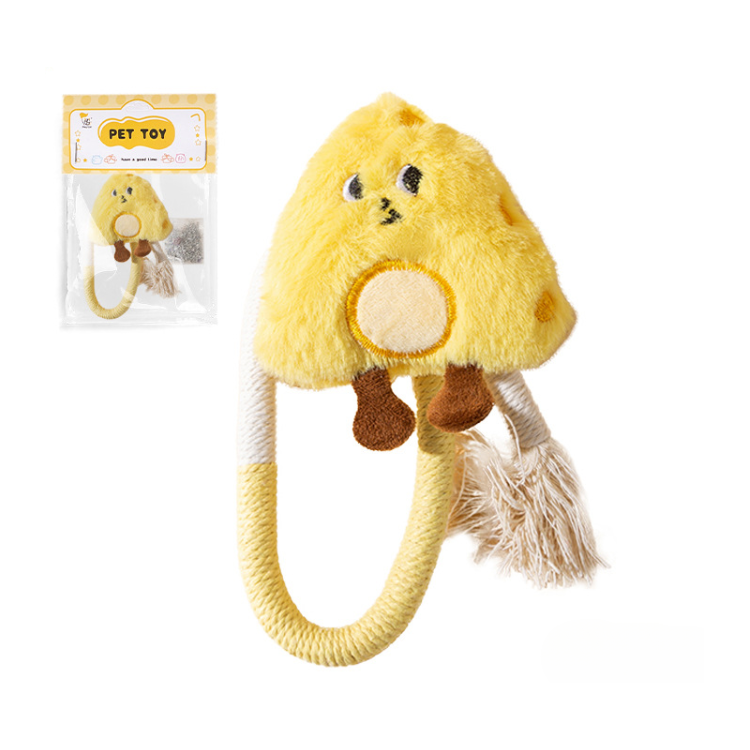 Cat Chewing Bite Rope Toys Doll Feather