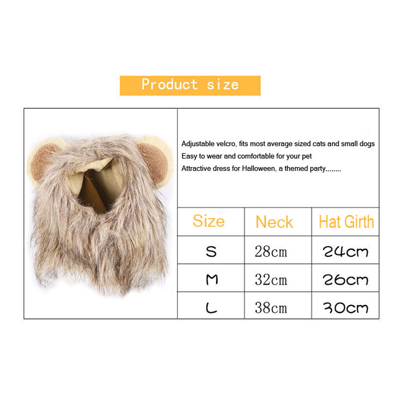 Cute Lion Mane Cat Costume Wig