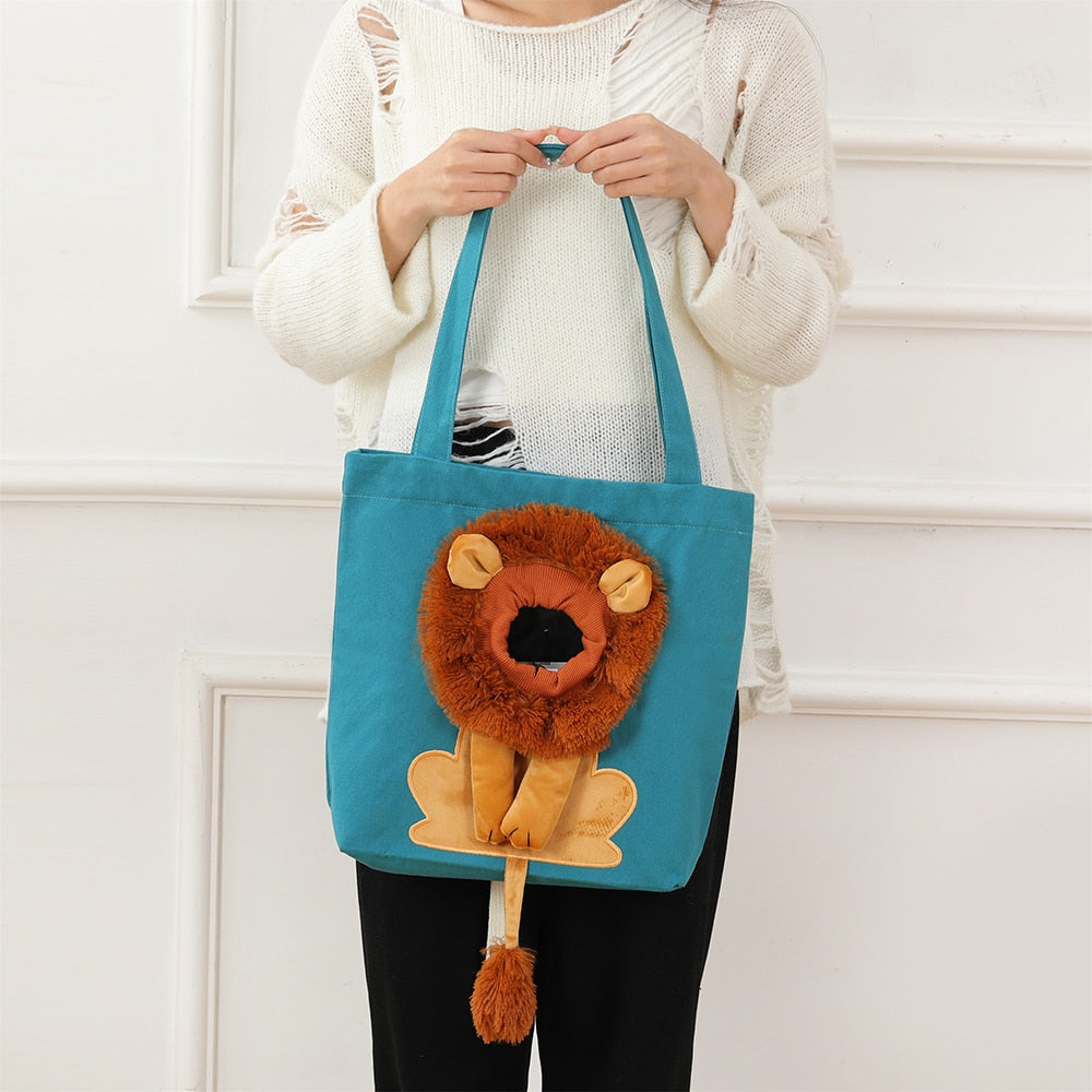 Lion Shaped Cat Carrying Canvas Bag Pet Carrier