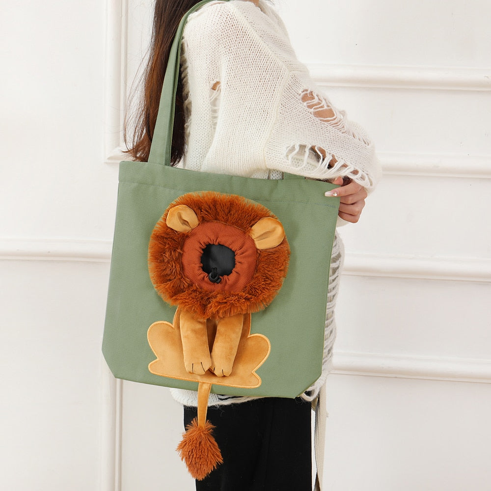 Lion Shaped Cat Carrying Canvas Bag Pet Carrier