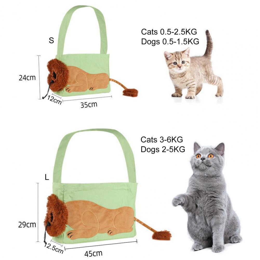 Pet Outdoor Bag Lion Shaped Cat Canvas Carrier Bag